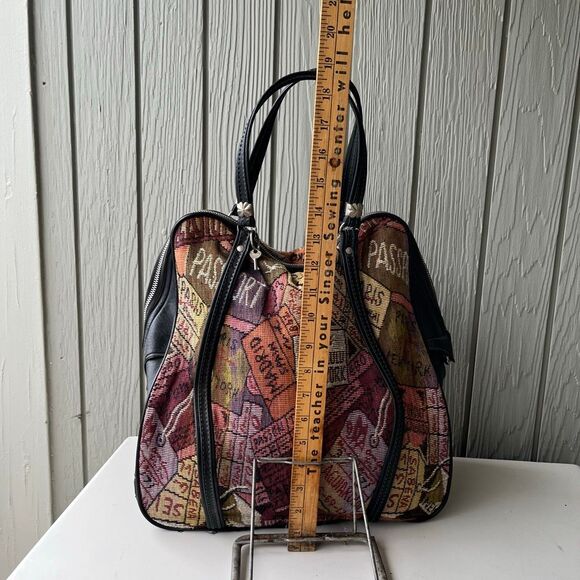 VTG 70s Travel Tapestry Bag Passport Print w/ Key Unused Estate Find - Picture 12 of 12